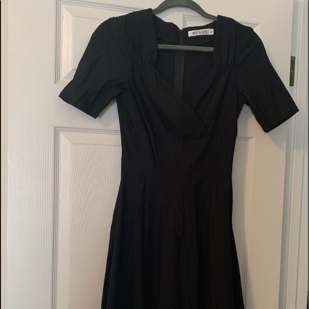 Small black vintage style dress knee length